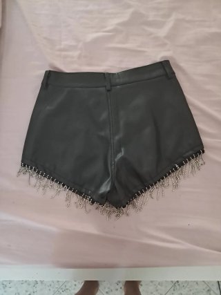 Pantaloni neri con strass