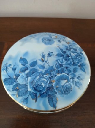 Portagioie Limoges France Blu con Rose