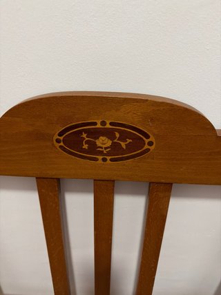 Banco de mimbre y madera