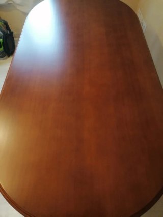 Mesa comedor extensible madera cerezo con cristal