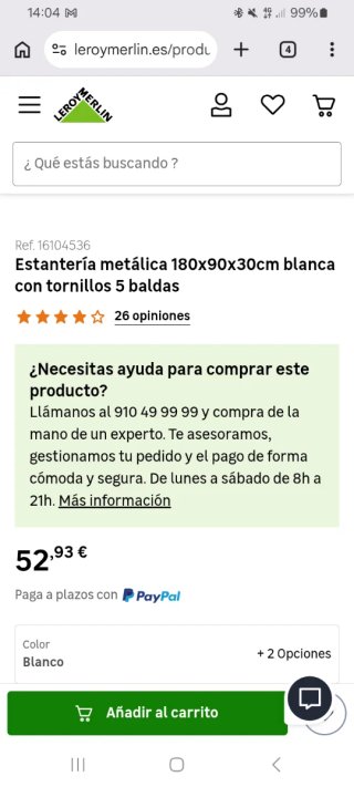 Estantería metálica blanca