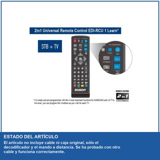 - EDISION PICCO T265 receptor TDT DVB-T2 Full HD
