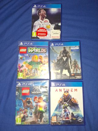Lote 4 Juegos PS4: FIFA 18, Destiny, Anthem, Lego