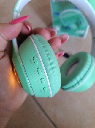 Cuffie Gattino LED Wireless Verdi