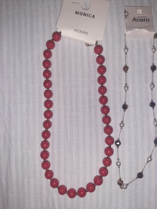 2 Collane Monica: Rosso, Bianco e Marrone