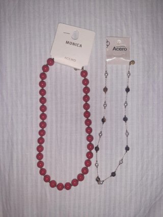 2 Collane Monica: Rosso, Bianco e Marrone
