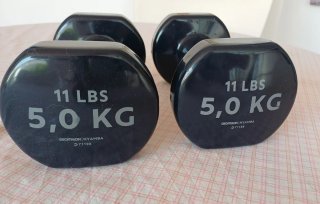 2 Pesas Vinilo 5kg (11 Lbs)
