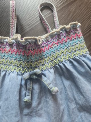 Vestido vaquero infantil con volantes