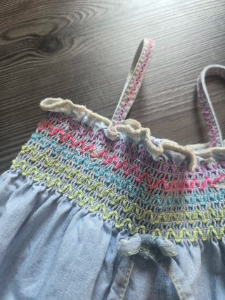 Vestido vaquero infantil con volantes
