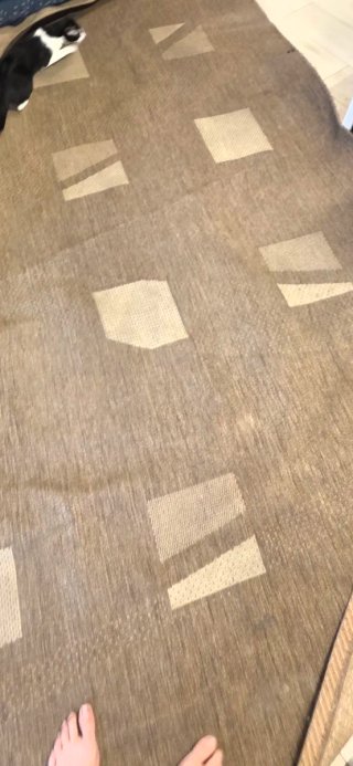 Alfombra grande de yute beige y marrón