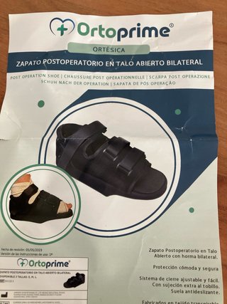 Zapato Postoperatorio Ortoprime Talla 37