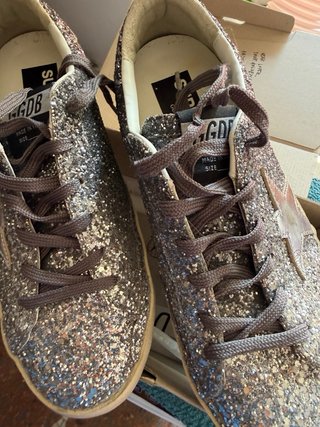 Golden Goose Sneakers Glitter Argento