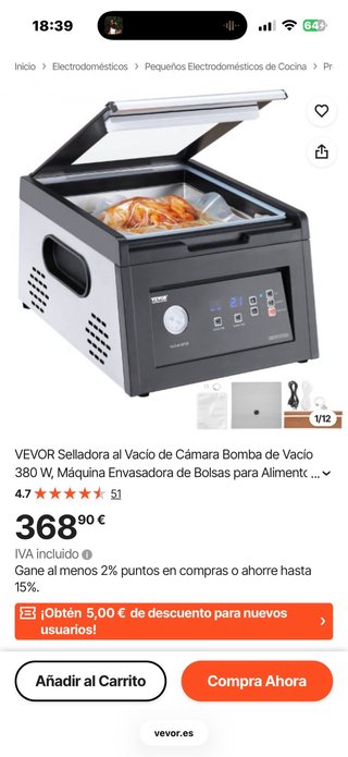 Envasadora al vacío VEVOR YJ-300TV2 A ESTRENAR
