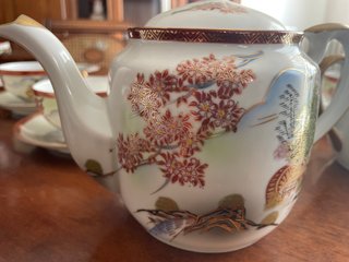 Juego de té japonés porcelana esmaltada