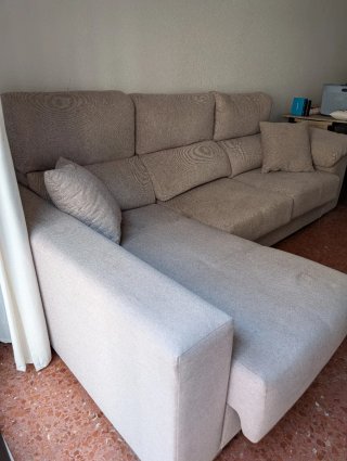 Sofá modular 3 plazas tela beige/gris