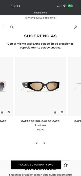 Gafas de Sol Chanel Nuevas Sin Uso