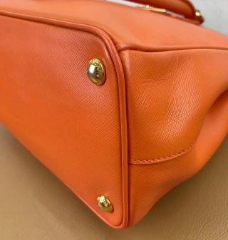 Borsa Prada Arancione Autentica in Pelle Large