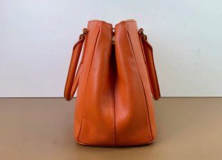 Borsa Prada Arancione Autentica in Pelle Large