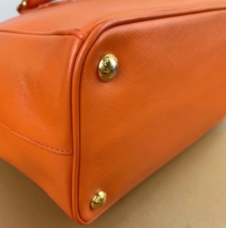 Borsa Prada Arancione Autentica in Pelle Large