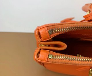 Borsa Prada Arancione Autentica in Pelle Large