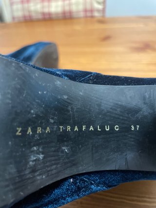 Botines Zara terciopelo azul marino
