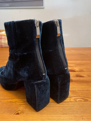 Botines Zara terciopelo azul marino