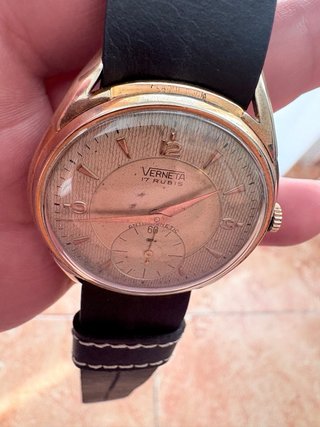 Reloj Verneta vintage jumbo 37mm 17 rubíes