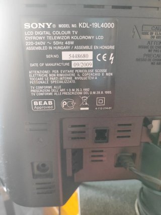 Televisión Sony BRAVIA 19