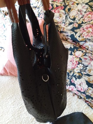 Bolso mujer negro con neceser a juego