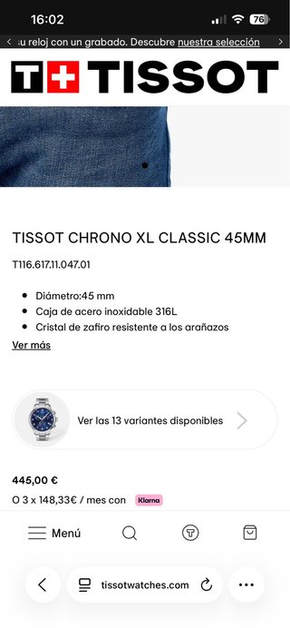 Reloj Tissot Chrono XL Classic Azul