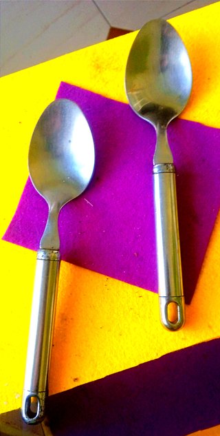 JUEGO: "6 CUBIERTOS ACERO INOXIDABLE VINTAGE". 70s