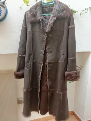 Abrigo Piel Conejo Mujer Marrón