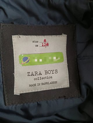 Abrigo Zara Boys Negro con Capucha