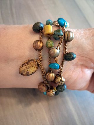Collana uncinetto con perline