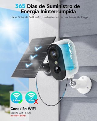 2 Cámaras WiFi Solares 2K HD