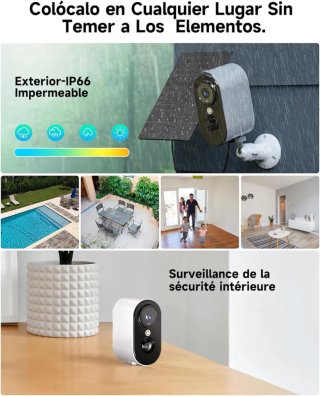 2 Cámaras WiFi Solares 2K HD