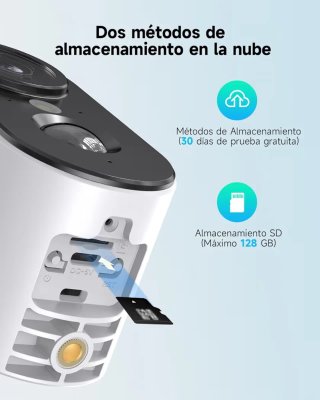 2 Cámaras WiFi Solares 2K HD