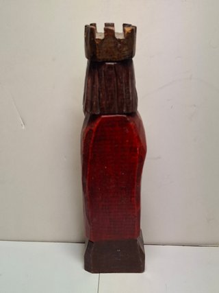 Figura Rey Talla Madera Estilo Románico