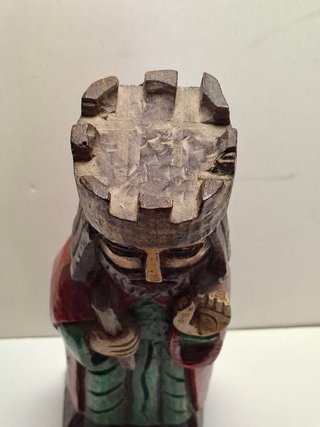 Figura Rey Talla Madera Estilo Románico