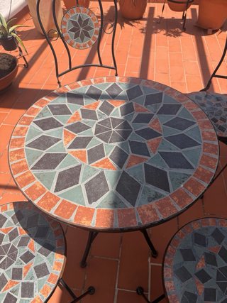 Mesa y 4 Sillas Jardín Mosaico