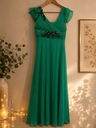 Vestido de fiesta verde Anaen