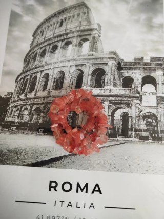 Pulsera de piedra natural rosa y roja