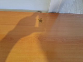 Mesa de estudio L madera y metal