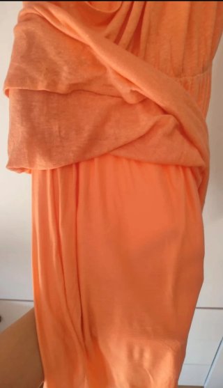 Vestido Massimo Dutti Lino Naranja