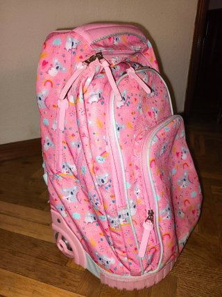 Mochila escolar infantil con koalas y arcoíris