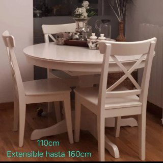 Mesa Comedor Extensible + 4 Sillas IKEA