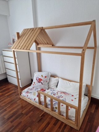 Cama Montessori Madera + Colchon 140cm