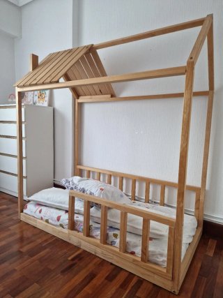 Cama Montessori Madera + Colchon 140cm