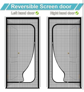 Mosquitera Puerta Gatos Reversible Negra