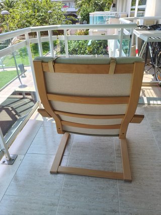 Sillón Ikea Beige Tela y Madera (Salou)